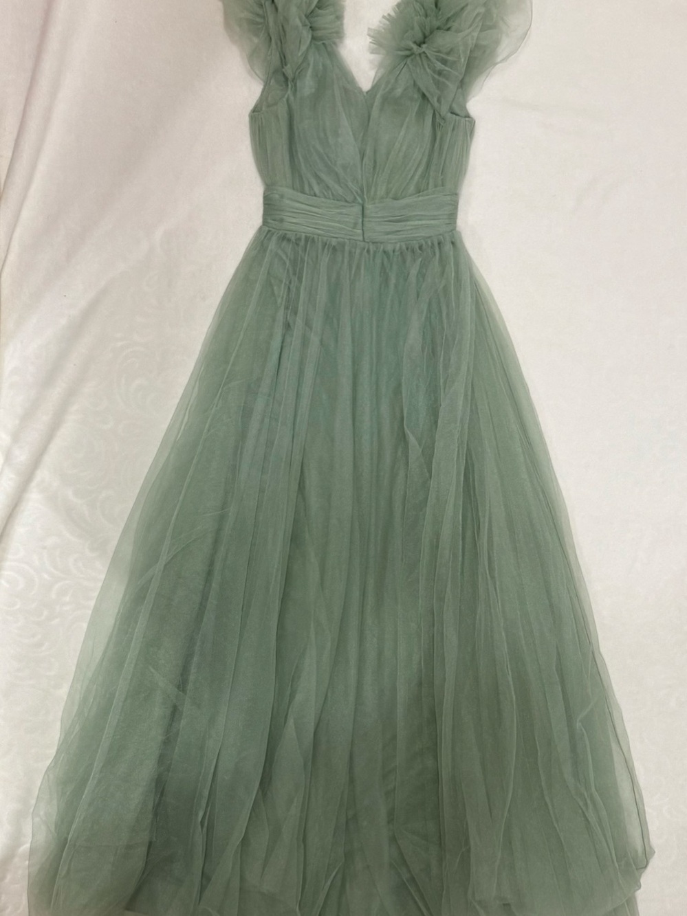 NWT Sage Green Tulle Formal Gown Altered Prom Dress